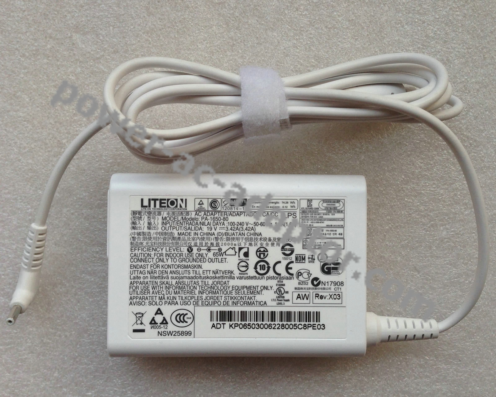 19V 3.42A Original Acer Aspire S7-391 AC Power Adapter white