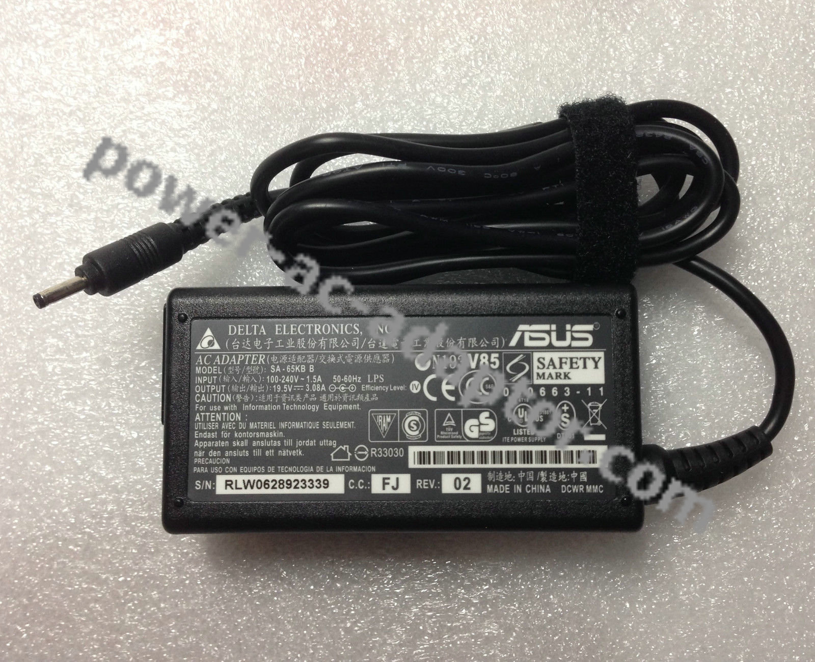 ASUS Eee Slate B121 SA-65KB B ADP-65NH A 60W AC Power Adapter - Click Image to Close