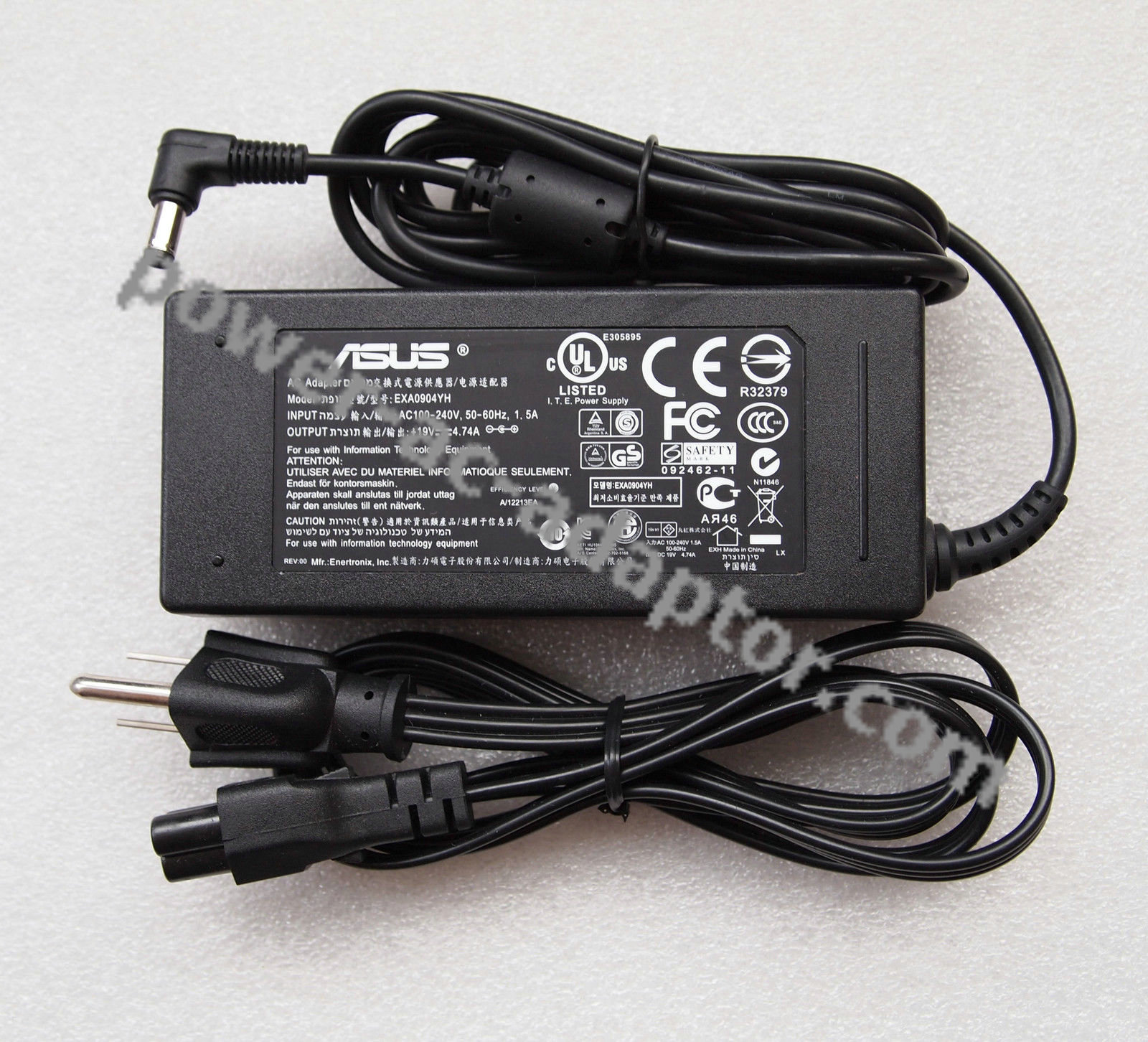 Asus X53SV-SX173V/X53S/X54HB OEM 90W AC Adapter Power Cord