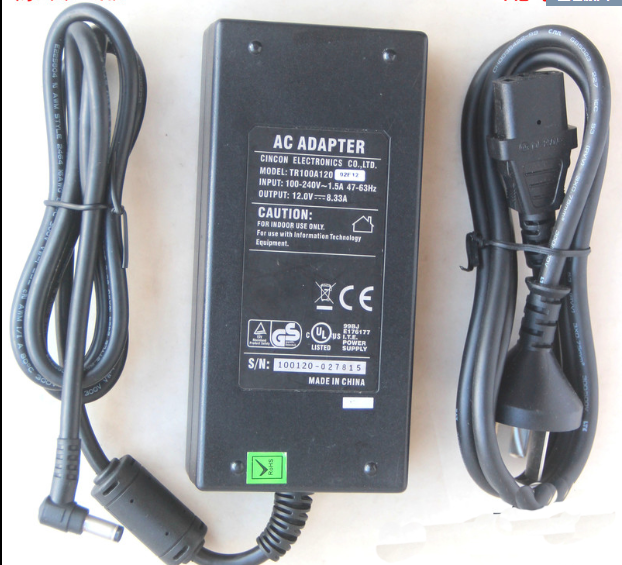 *Brand NEW* 47-63HZ CINCON ELECTRONICS CO.,LID DC12V 8.33A 8.34A(100W) AC DC ADAPTHE TRG100A120 POWER Supply