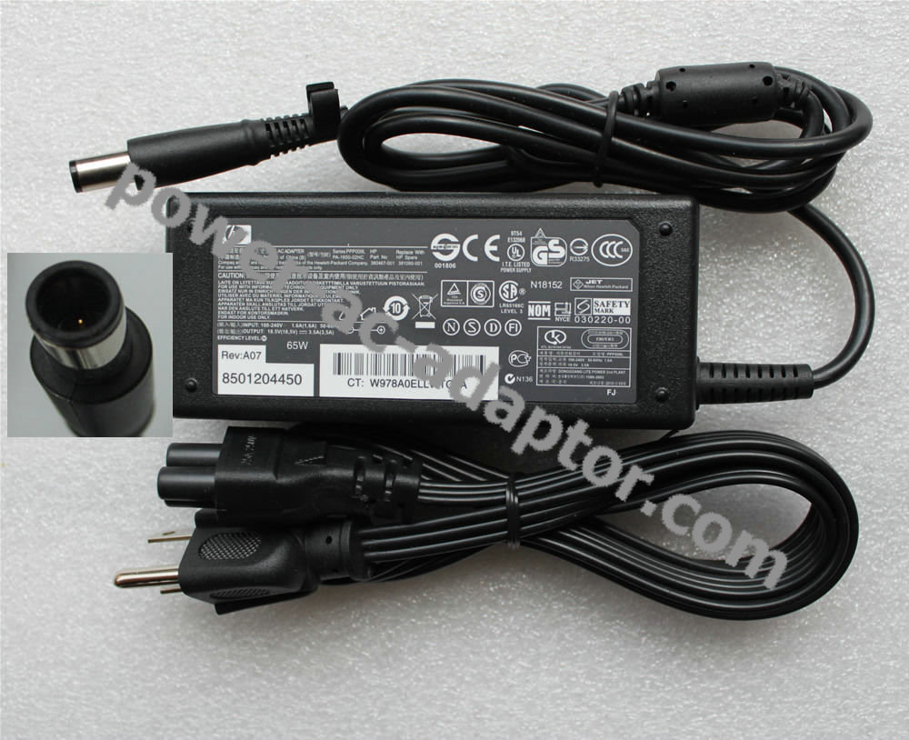 18.5V 3.5A HP 391172-001 ED494AA#ABA 381090-001 AC Adapter