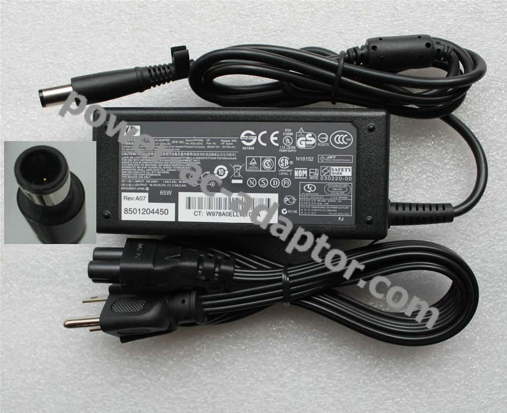 18.5V 3.5A Compaq PPP009L PA1650-02HC 384019-001 AC Adapter