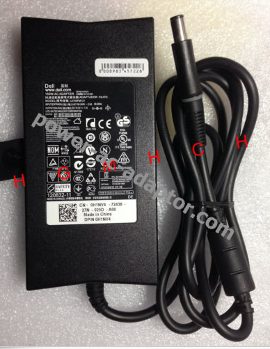 Dell 150W 19.5V 7.7A 3-pin Alienware M14x R2 7222BK AC Adapter