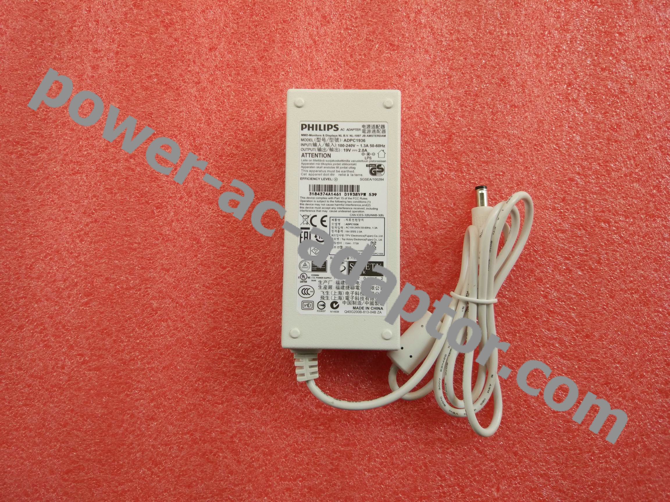 19V 2A Philips 226V4TFB ADPC1936 AC Adapter Power Supply