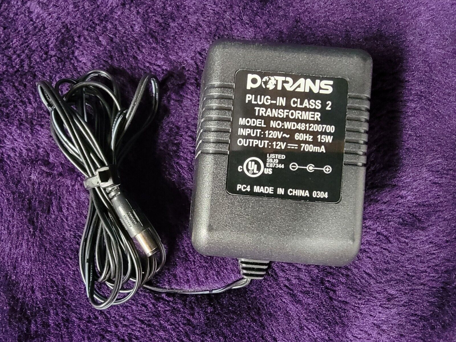 *Brand NEW*Potrans 12V 700mA AC Adapter WD481200700 Plug-In Class 2 Transformer POWER Supply