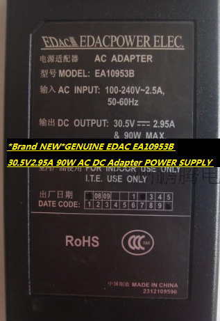 *Brand NEW*GENUINE EDAC EA10953B 30.5V2.95A 90W AC DC Adapter POWER SUPPLY