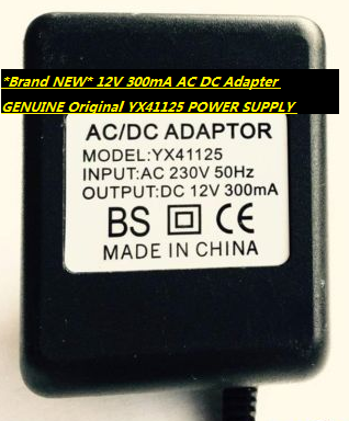 *Brand NEW* 12V 300mA AC DC Adapter GENUINE Original YX41125 POWER SUPPLY