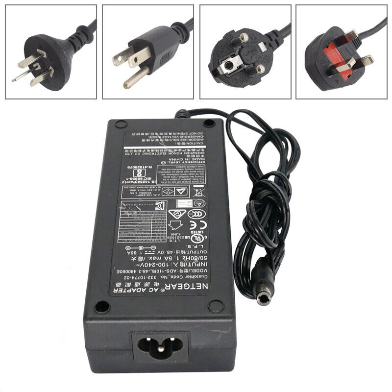 Genuine NETGEAR Power AC Adapter 48V 1.66A ADS-110RL-48-3 480080E 6.5*3.5mm Genuine NETGEAR Power AC Adapter