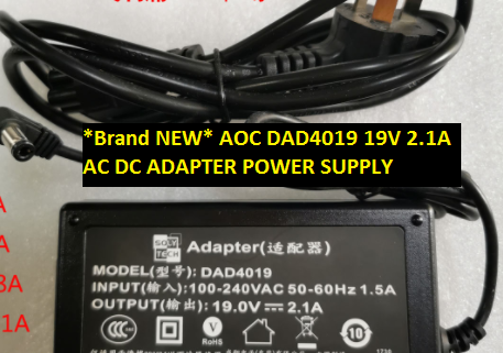 *Brand NEW* AOC DAD4019 1.5A 19V 2.1A AC100-240V AC DC ADAPTER POWER SUPPLY