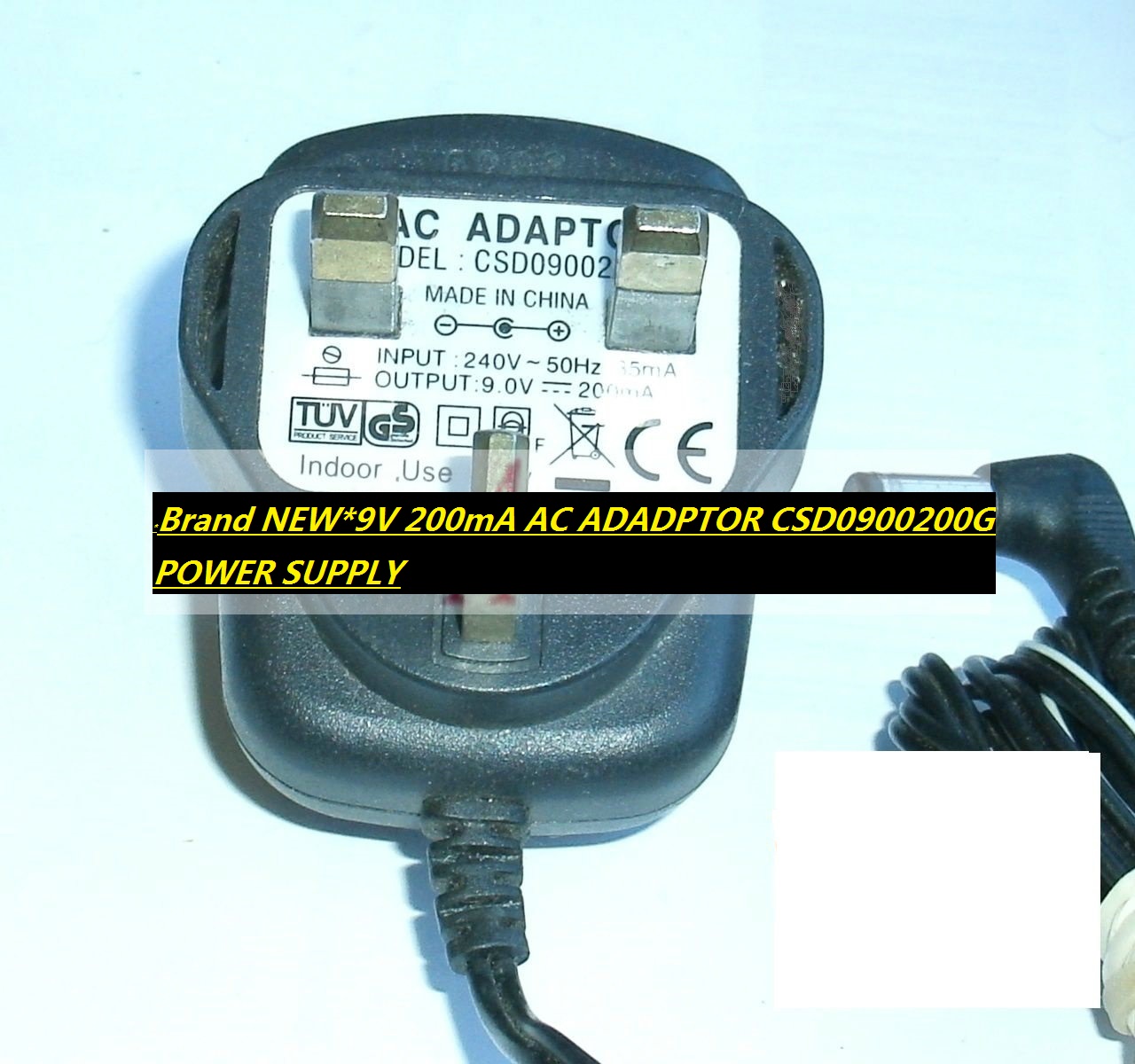 *Brand NEW*9V 200mA AC ADADPTOR CSD0900200G POWER SUPPLY