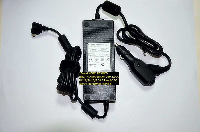 *Brand NEW* RESMED DC 12/24 13/6.5A 24V 3.75A R360-792(DA-90B24) 3 Pins AC DC ADAPTER POWER SUPPLY