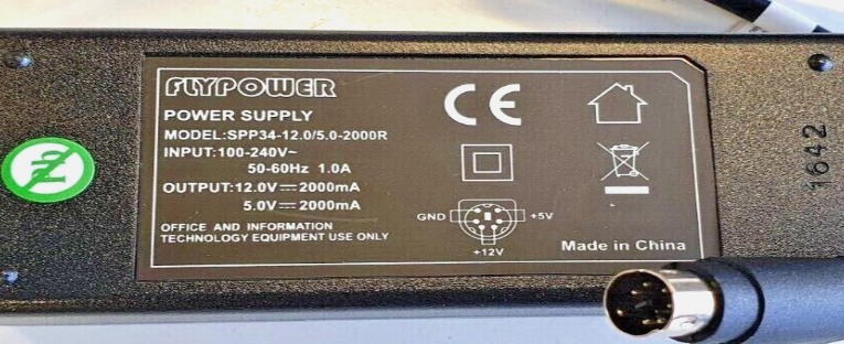 *Brand NEW*Flypower 12V 5V 2A AC ADAPTER SPP34-12.0/5.0-2000 6 Pin External Hard Drives POWER SUPPLY