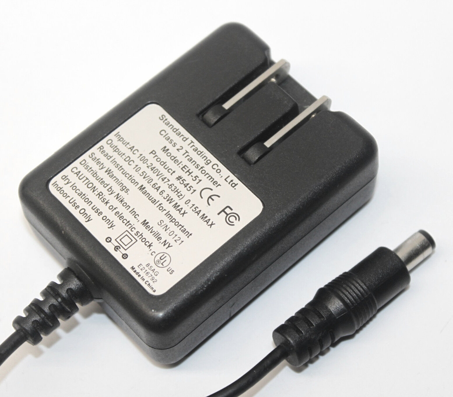 *Brand NEW* EH-51 Standard Trading Co Output DC 10.5V 0.6A AC Adapter Class 2 Transformer POWER Supply