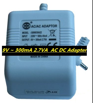 *Brand NEW* 9V 300mA 2.7VA AC DC Adapter G090030A22 027300 POWER SUPPLY